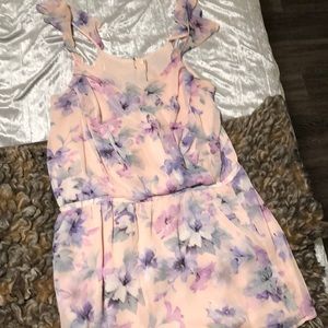 Baby pink floral romper
